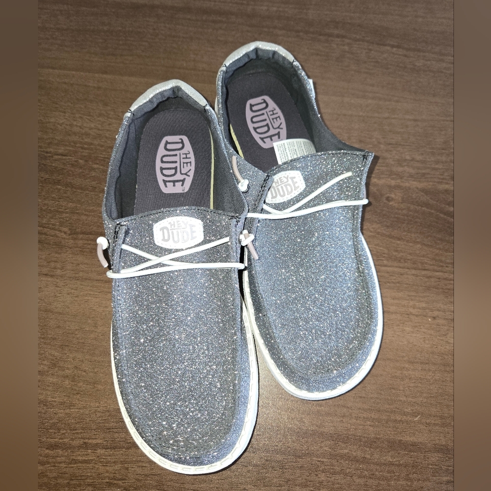 Hey Dudes Wendy Metallic Sparkle - Charcoal - Size 9